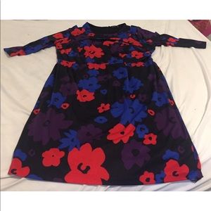 Jete multi-color floral cold shoulder dress